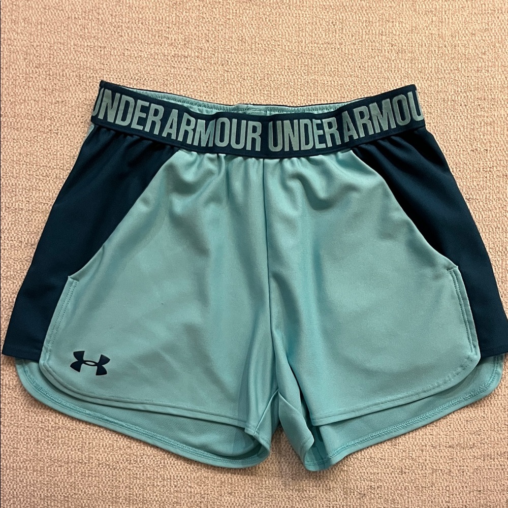 Under Armour Mint Green and Teal Athletic Shorts